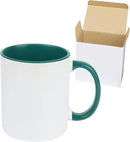 11oz White Ceramic Sublimation Coffee Mug in White Gift Box, 6 New Mixed Colors, Case of 12 by CozyNest Decor