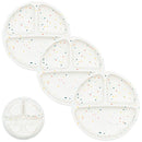 WeeSprout Suction Plates for Babies & Toddlers - 100% Silicone, Dinnerware Stays Put, Divided Design for Picky Eaters, Microwave & Dishwasher Friendly, 3 Pack by TinyTreasures Baby Boutique