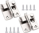 2 Pairs Slide Bolt Gate Latch Stainless Steel Brushed Finish Padlock Anti-Theft Hasp with Screws for Window Bedroom Bathroom Cabinet Mailbox Garden Pet Cage(UMK) by TinyTreasures Baby Boutique