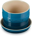Le Creuset Stoneware Herb Planter, 5.5 Inches, Deep Teal by GreenHaven Gardens