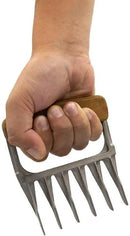 KANKA Grill Meat Shredder Claws - 5X Thicker Professional Stainless Steel BBQ Claws for Effortless Shredding and Cutting of Pulled Pork, Chicken, Turkey, Beef - Set of 2 with Durable Wood Handles by GreenHaven Gardens