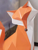 HAUCOZE Fox Figurine Gifts Geometric Sculpture Decor Animal Gifts Statue Polyresin Arts 4.0 inch by CozyNest Decor