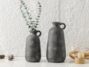 Ceramic Rustic Farmhouse Vase, 12.8" Large Rustic Black Pottery Vases Home Decor Decorative Boho Pampas Vase for Home Decor Table Living Room Decoration Shelf Mantel Enryway Kitchen by CozyNest Decor