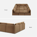 mopio Oversized Modular Sectional Sofa with Fully Removable Covers and Storage, Convertible U, L-Shaped and Sleeper Sectional, Modern Couches with Ottoman Chaise (Hazelnut Velvet, 9 Seats, Sleeper) by CozyNest Decor