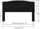 24KF Upholstered Tufted Button Velvet Headboard,Comfortable Fashional Headboard King/CA King Size,Black by CozyNest Decor