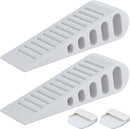 JQK Rubber Door Stopper Wedge, White 2 Pack Soft TPR Premium Door Stops for Bottom of Heavy Duty Door on Tile, Concrete, Carpet, Wooden Floor, DSB61-WH-P2 by TinyTreasures Baby Boutique