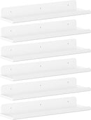 Lifewit Floating Shelves for Wall, 6 Pack White Acrylic Shelf 15" Room Decor for Bookcase/Vinyl Record Display/Photo/Picture in Bedroom, Living Room, Bathroom, Kitchen Storage and Organization by TinyTreasures Baby Boutique