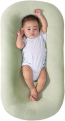 Baby Lounger Pillow Soft Organic Cotton Breathable Infant Lounger for Home and Travel (Green) by TinyTreasures Baby Boutique