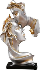 Couples Kiss Sculpture,Abstract Art Couple Sculpture Home Furnishing Resin Statue Decoration Romantic Statue Used for Home Decoration, Wedding, Gift. (Grey) by CozyNest Decor