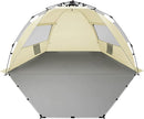 Oileus X-Large 4 Person Beach Tent Sun Shelter - Portable Sun Shade Instant Tent for Beach with Carrying Bag, Stakes, 6 Sand Pockets, Anti UV for Fishing Hiking Camping, Waterproof Windproof, Khaki by TinyTreasures Baby Boutique