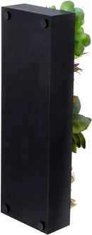 MyGift Artificial Assorted Succulent Arrangement in Rectangular Black Wood Planter Box, Fake Plant Decor by CozyNest Decor