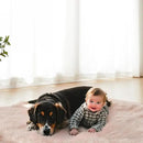 AMTOVO Faux Fur Sheepskin Rug for Living Room, 4 x 6 ft Pink Fluffy Area Rug for Bedroom, Playroom, Luxury Room Decor, Rectangle by CozyNest Decor
