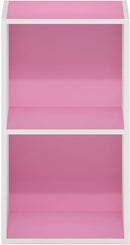 Furinno Luder Bookcase / Book / Storage, 2-Tier Cube, Pink/White by TinyTreasures Baby Boutique