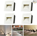 4Pcs 3W LED Step Light, Cool White 6000K IP65 Waterproof Recessed Wall Light, Stair Light Staircase Light Lighting lamp, Inside Outside Garden Balcony Corridor, Aluminum, 120V White by GreenHaven Gardens