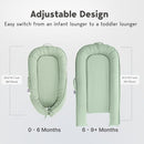 Infant Lounger, Baby Nest Cover for Baby Girls & Boys, Newborn Essentials for Baby 0-18 Months, 100% Cotton Breathable (Spring Green) by TinyTreasures Baby Boutique
