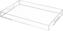 Clear Rectangular 14x20 Inches Acrylic Ottoman Tray Decorative Serving Tray with Cutout Handles Organizer Tray on Coffee Table Countertop Big Breakfast Bed Tray Living Room Appetizer Serving Food by CozyNest Decor