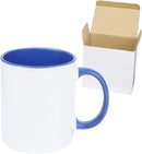 11oz White Ceramic Sublimation Coffee Mug in White Gift Box, 6 New Mixed Colors, Case of 6 by CozyNest Decor