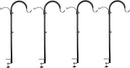 WOSIBO 4 Pack Three Span Deck Hook, 37 Inches Deck Bird Feeder Pole, Hanging Baskets Porch Multi-Hook for Deck Kit with Three Branches for Plant Hangers, Lanterns, Wind Chimes and More by GreenHaven Gardens
