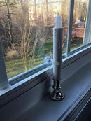 DRomance 9" Flameless Window Taper Candles Battery Operated with 8-Key Remote and Timer, 4 Pack White Christmas Holdiay Window Candles with Silver Holders, Suction Cups and AA Batteries Included by GreenHaven Gardens