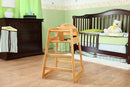 Wooden High Chair for Baby & Toddler – Restaurant-Style Stackable HighChair with Commercial Grade Solid Wood for Dining Table & Kitchen – Compact & Portable Design for Home & Restaurant Use -Natural by TinyTreasures Baby Boutique