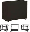 Outdoor Dining Cart Cover for Royal Gourmet Double-Shelf Movable Prep Grill Side Table Heavy Duty Waterproof Cover for Stainless Steel Top BBQ Pizza Oven Kitchen Work Table, Black by GreenHaven Gardens