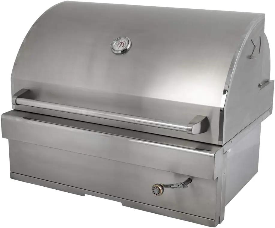 Turbo Charcoal 32 Inch Built-In Stainless Steel BBQ Grill with Charcoal Tray, photo 2 of 6