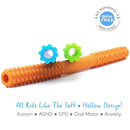 Hollow Chew Tubes Sensory Chew Toys for Autistic Children(2 Pack), Alt. to Chew Necklaces for Sensory Kids, Teething, Oral Motor Stimulation, ADHD, SPD - Teether Toys by TinyTreasures Baby Boutique