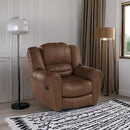 CANMOV Leather Recliner Chair, Classic and Traditional Manual Recliner Chair with Comfortable Arms and Back Single Sofa for Living Room, Nut Brown by CozyNest Decor