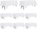 sancua 8 Pack White Tablecloth 60 x 84 Inch, Rectangle Table Cloth for 4ft Tables - Stain and Wrinkle Resistant Washable Polyester Table Cover for Dining Wedding Banquet Party Buffet Restaurant by CozyNest Decor