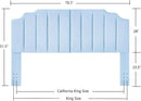 24KF Light Blue Teddy Fabric Tufted King Upholstered Headboard, Modern Vertical Channel Design California King Headboard with Stepped Silhouette Top Edge,6026-K-Teddy Light Blue by CozyNest Decor