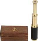 9" Pirate Telescope Handheld Brass Telescope Nautical Spyglass Monucular with Wooden Box by TinyTreasures Baby Boutique