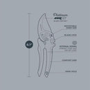 Woodland Tools Co. Heavy Duty Bypass Pruning Shears – 5/8" Cut Capacity, High Carbon Steel Blade, Internal Spring, Adjustable Grip Slider, Garden Hand Pruner for Plants, Shrubs, and Live Stems by GreenHaven Gardens