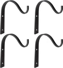 Mkono 4 Pack Iron Wall Hooks for Hanging Plant Lanterns, Plant Hanger Fence Metal Bracket for Bird Feeders, Wind Chimes, Mason Jar Sconces, Light Outdoor Indoor Rustic Home Decor, 6 Inch by GreenHaven Gardens