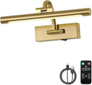 Wireless Picture Lights for Wall Rechargeable Brass Gallery Lights Battery Operated Art Lamps with Remote and Timer Dimmable Painting Lights for Artwork Portrait Display 12 Inch 2W 2700K by CozyNest Decor