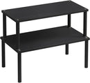 Cabinet Organizer Shelf(Set of 2),Kitchen Counter Shelves,Bamboo Spice Rack Countertop and Cabinet,Stackable Expandable,Large(Black) by CozyNest Decor