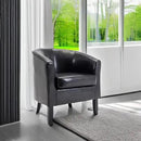 BELLEZE Accent Barrel Chair, Club Tub Sofa Corner Chair with Flared Legs and Cozy Soft Padding for Living Room Bedroom Waiting Room - Black by CozyNest Decor