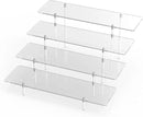 Acrylic Display Riser Stand Shelf Clear 4 Tier Cupcake Stand Perfume Display Holder Figures Desktop Decoration and Organizer Showcase Toys Retail Display Rack Candy Dessert Buffet 4 Step Collection (1 PACK) by CozyNest Decor