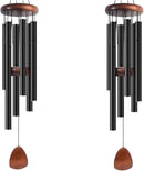 Large Aluminium Wind Chimes 37" Inches to Create a Zen Atmosphere Suitable for Outdoor, Garden, Patio Decoration Wind Chimes with Wind Catcher Suitable as A Gift for Unisex(2 Pack Black) by CozyNest Decor