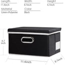 PRANDOM Storage Boxes with Lids [3-Pack] Fabric Collapsible Storage Bins Organizer Containers Baskets Cube with Cover for Home Bedroom Closet Office Nursery Black（11.4X8.6X6.7 by TinyTreasures Baby Boutique