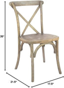 EMMA + OLIVER Medium Natural with White Grain X-Back Chair by CozyNest Decor