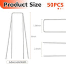Landscape Staples, 50 Pcs Galvanized Garden Stakes, U-Shaped Tent Stakes, 6 Inch 11 Gauge Plant Cover Stakes, Anti-Rust Ground Sod Pins Yard Stakes for Landscape Weed Barrier Irrigation Tubing by GreenHaven Gardens