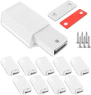 Heavy Duty Push to Open Door Latch,10 Pack White Magnetic Push Latches, Hidden Push Touch Latch Hardware for Push to Open Cabinet,Magnetic Door Catch for Cabinet Drawer Wardrobe Kitchen Door by TinyTreasures Baby Boutique