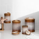 Nihow Ceramic Food Storage Jar: 22 FL OZ Container with Air Tight Ceramic Lid for Coffee/Salt/Peper/Tea/Sugar/Spice - Seal Damp-proof Canisters Sets for The Kitchen - Piece of 1 (Brown) by CozyNest Decor