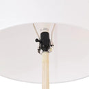 GLOBE Electric 52112 65" Floor Lamp, Faux Wood Finish, White Cotton Shade, Japandi Style, E26 Base, Modern Bedroom and Living Room Lighting by CozyNest Decor