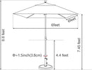 EliteShade USA 10-Year-Non-Fading 6x6Ft Square Market Umbrella Patio Outdoor Table Umbrella with Ventilation, Royal Blue by GreenHaven Gardens