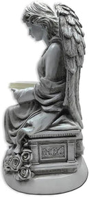 Spring & Summer-Themed Garden Statues – Adorable Outdoor Decor for Lawn, Patio & Porch (Guardian Angel Reading Book Garden Statue, 10" Solar Powered Angelic Outdoor Figurine) by GreenHaven Gardens