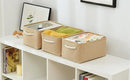 TheWarmHome Storage Bins for Shelves - Medium 3Pack 13.8L*9.8W*6.7H inch Canves Storage Basket for Organizing, Fabric Storage with Handles for Clothes Baby Dog Toys(Beige) by TinyTreasures Baby Boutique