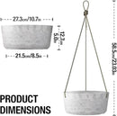 10.7 Inch Hanging Planter for Outdoor Indoor Plants，2 Pack Hanging Flower Pots with Drain Holes for Garden Home Decor Use (Marble) by GreenHaven Gardens