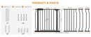 Extra Wide Baby Gate Extra Wide Extra Tall Dog Gates for Stairs Doorways Black Metal Tension Indoor Safety Gates with Pressure Mount 53-57.5 Inch by TinyTreasures Baby Boutique