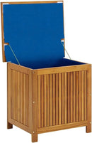 vidaXL Wooden Deck Box - Outdoor Teak Storage Chest, Ideal for Patio Furniture Cushions, Pool Accessories, Garden Tools - Water-Resistant Bag Inside - 23.6''x19.7''x22.8'', Solid Acacia Wood by GreenHaven Gardens